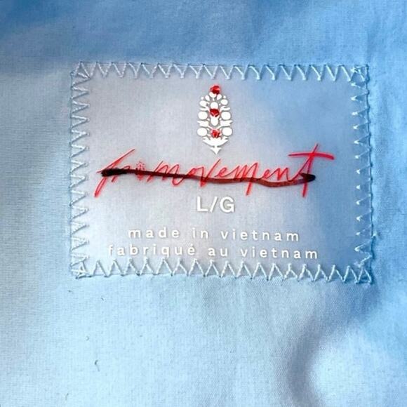 Free People Movement Singin’ in the Rain Packable Rain Jacket Blue White Large - Picture 6 of 13